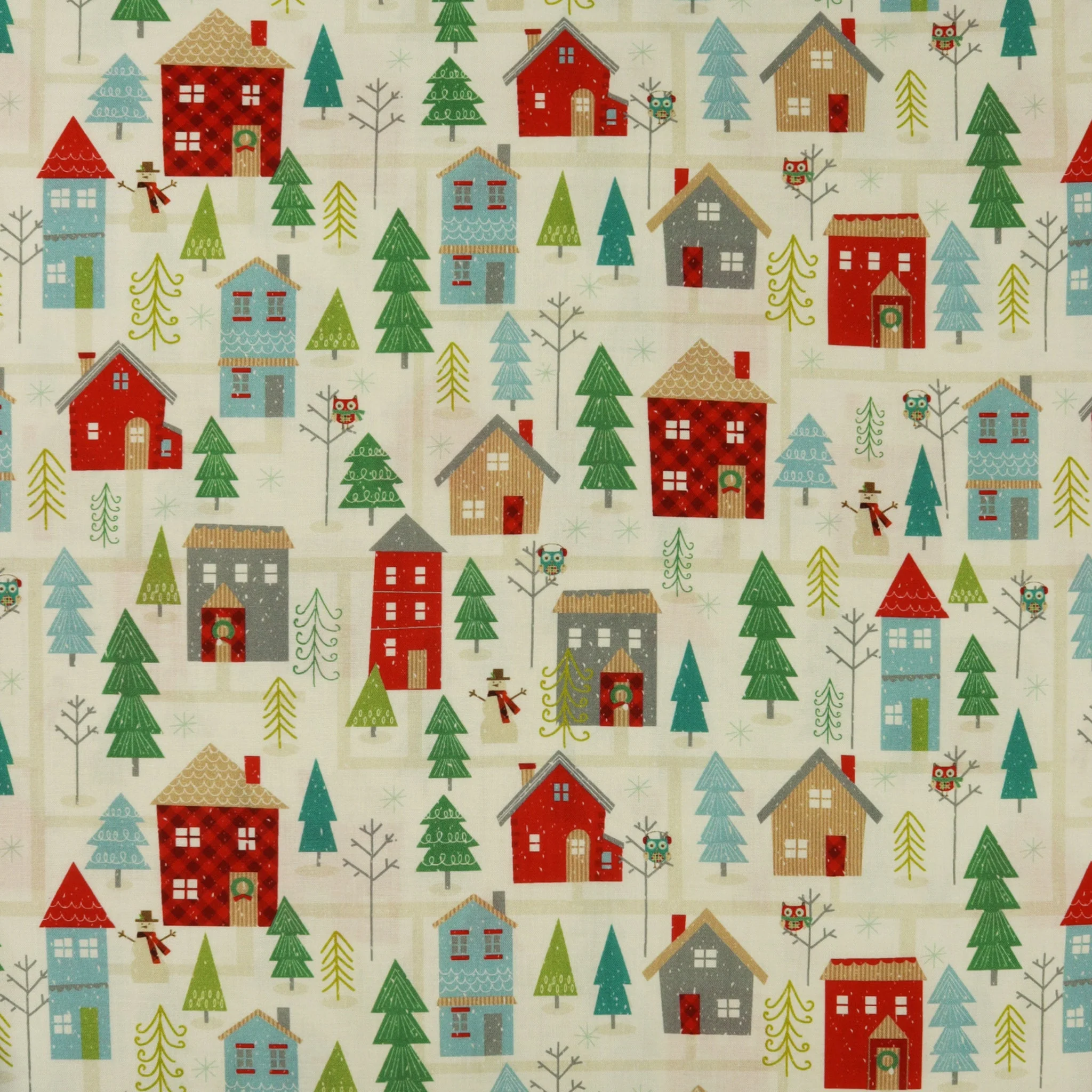 Owl Be Home For Christmas Fabric Collection - Holiday At Home