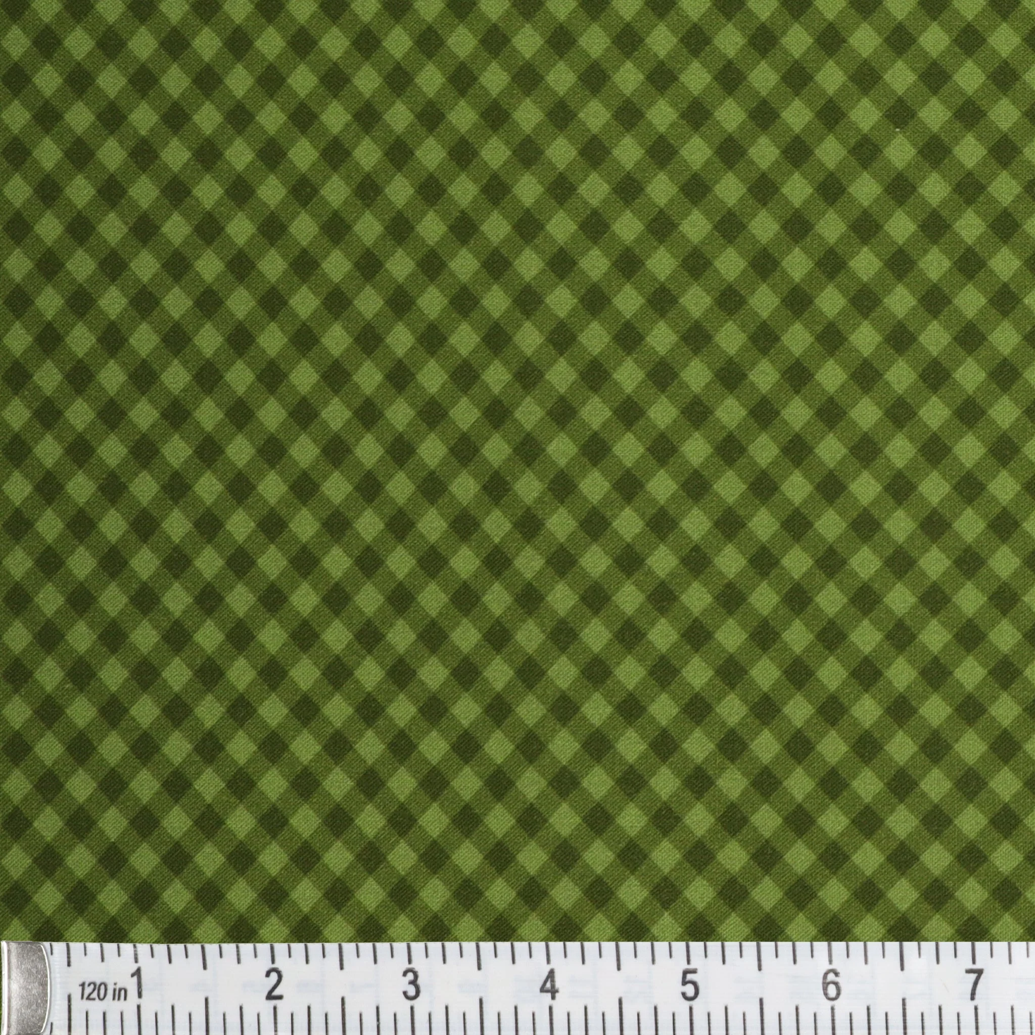 Owl Be Home For Christmas Fabric Collection - Jolly Bias Check Green - Image 2