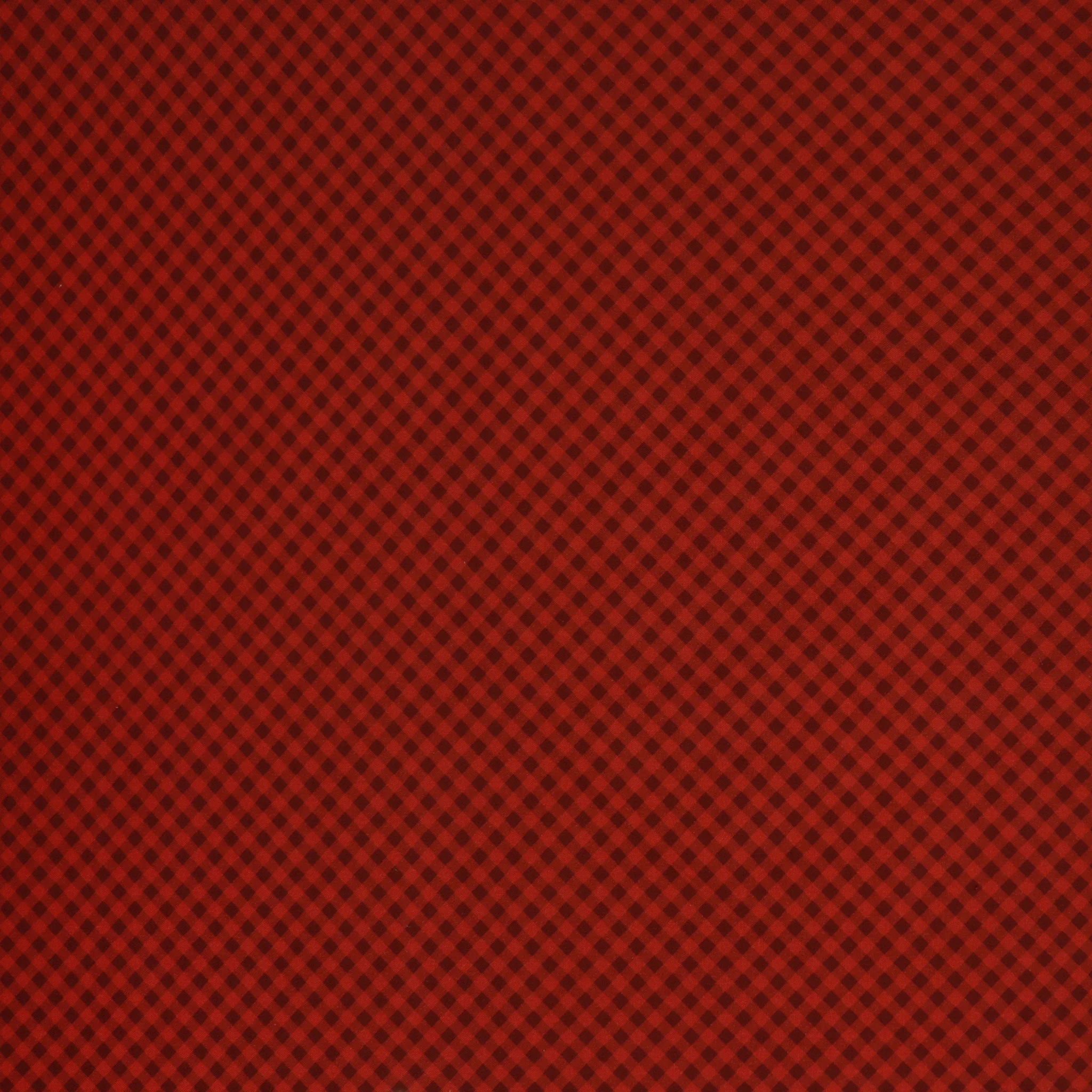 Owl Be Home For Christmas Fabric Collection - Jolly Bias Check Medium Red