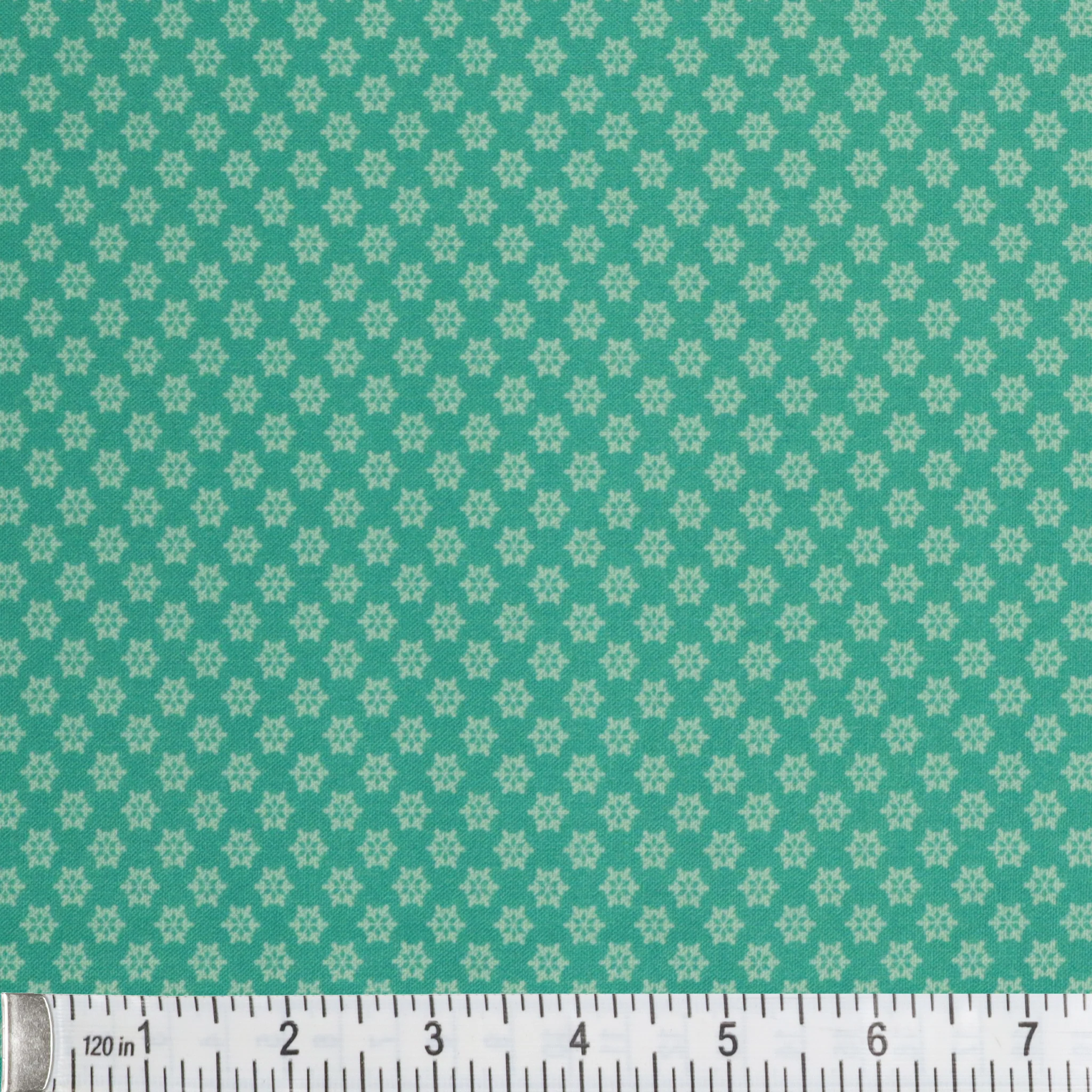 Owl Be Home For Christmas Fabric Collection - Snowflake Mini Turquoise - Image 2