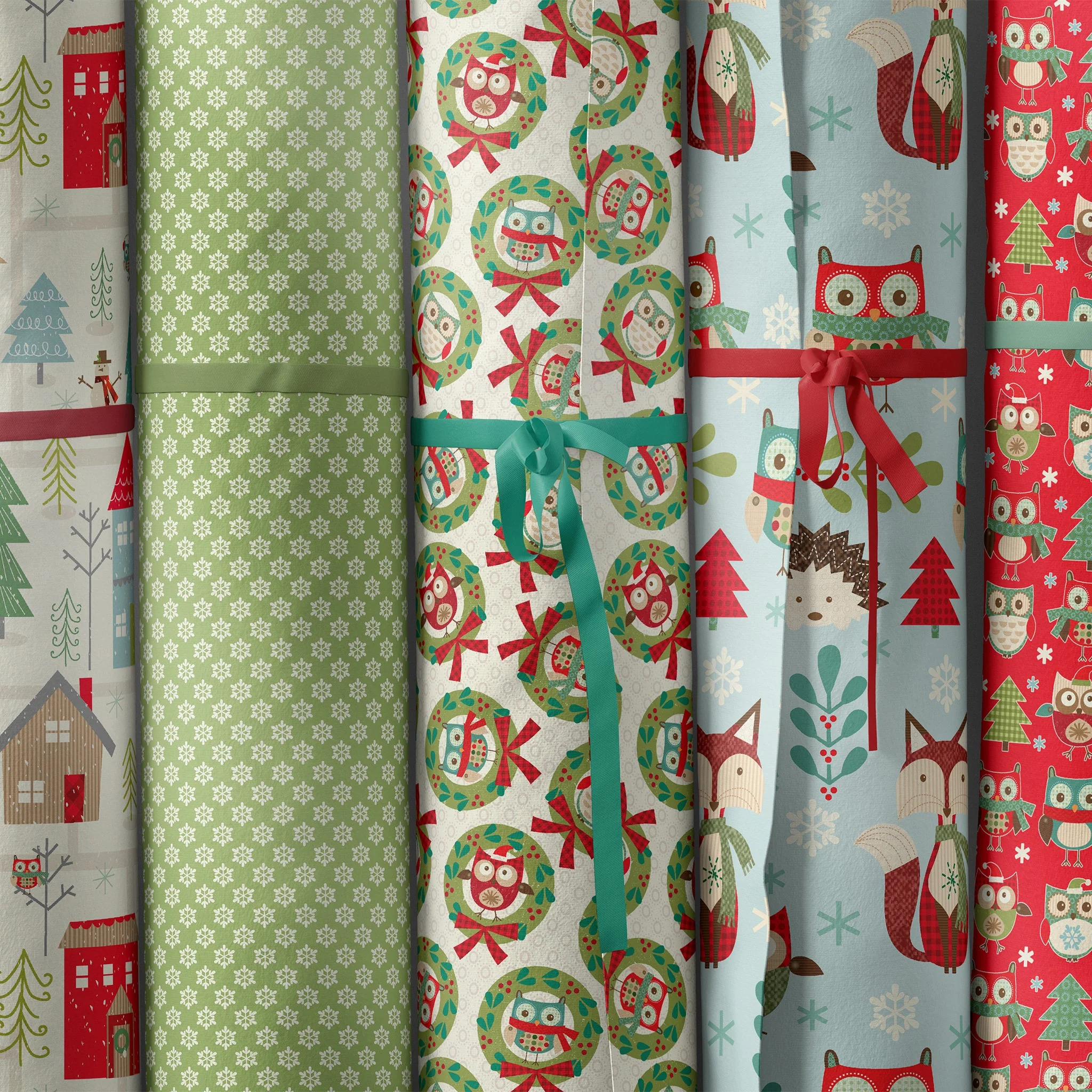 Owl Be Home For Christmas Fabric Collection - Snowflake Mini Turquoise - Image 4