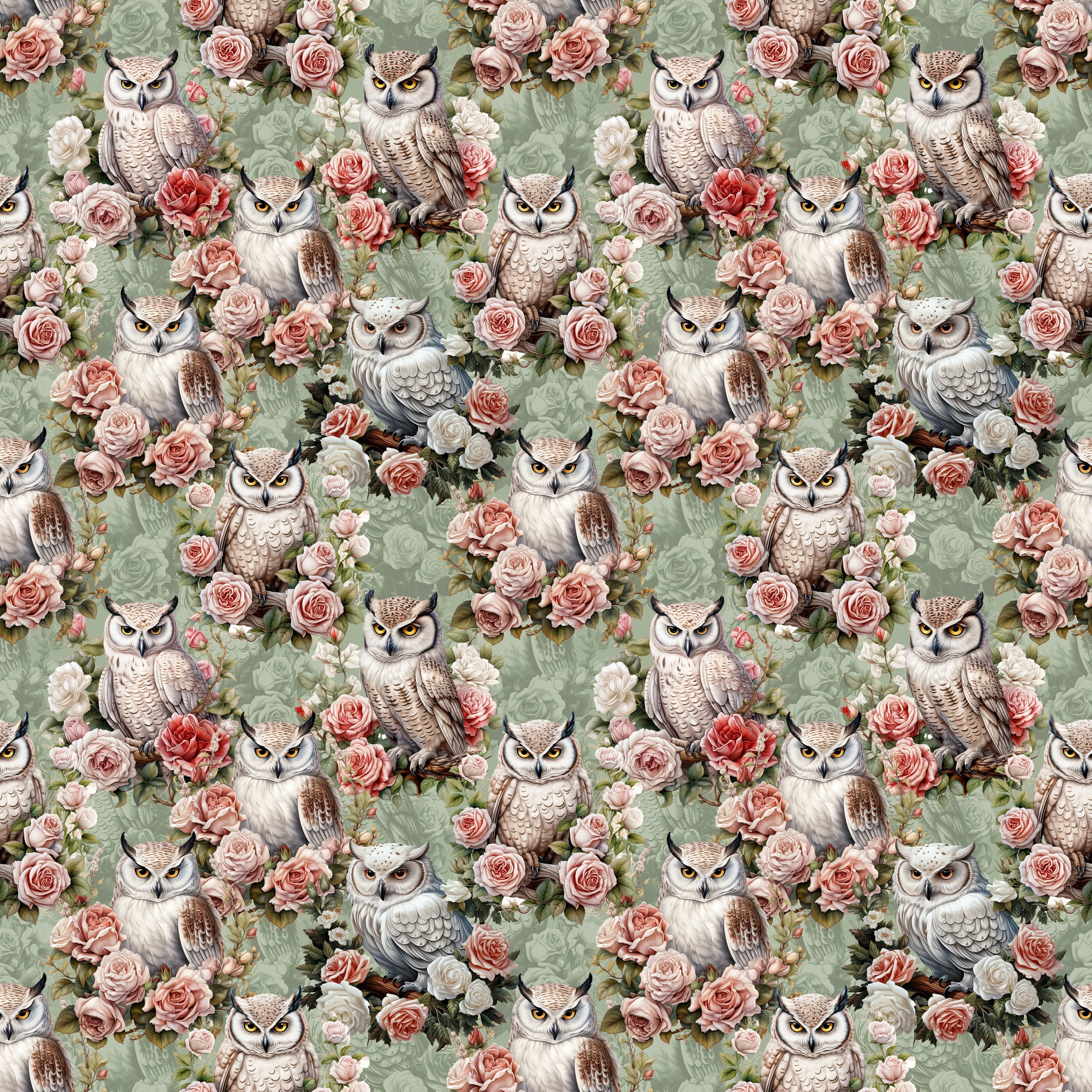 Owls & Floral Fabric