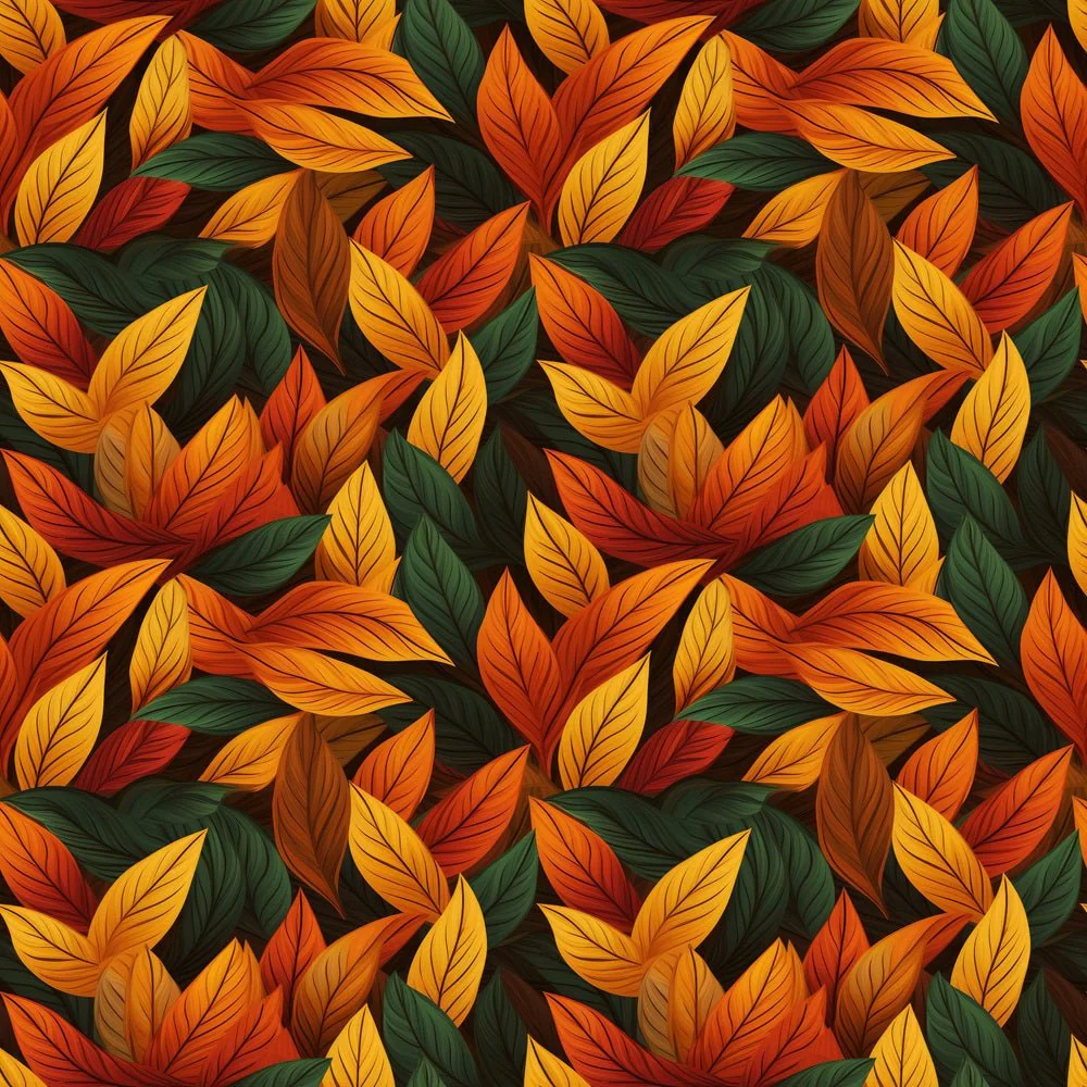 Packed Autumn Leaves Fabric