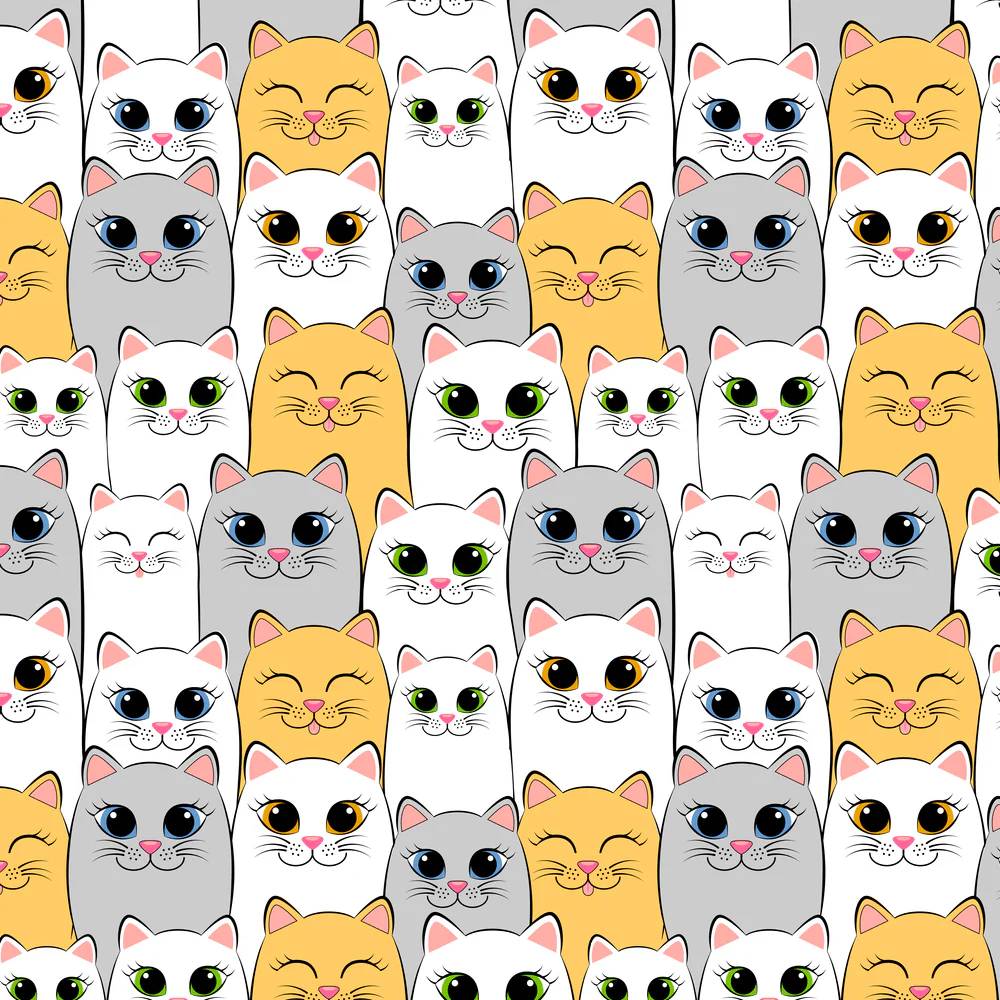 Packed Cats Fabric - Multi