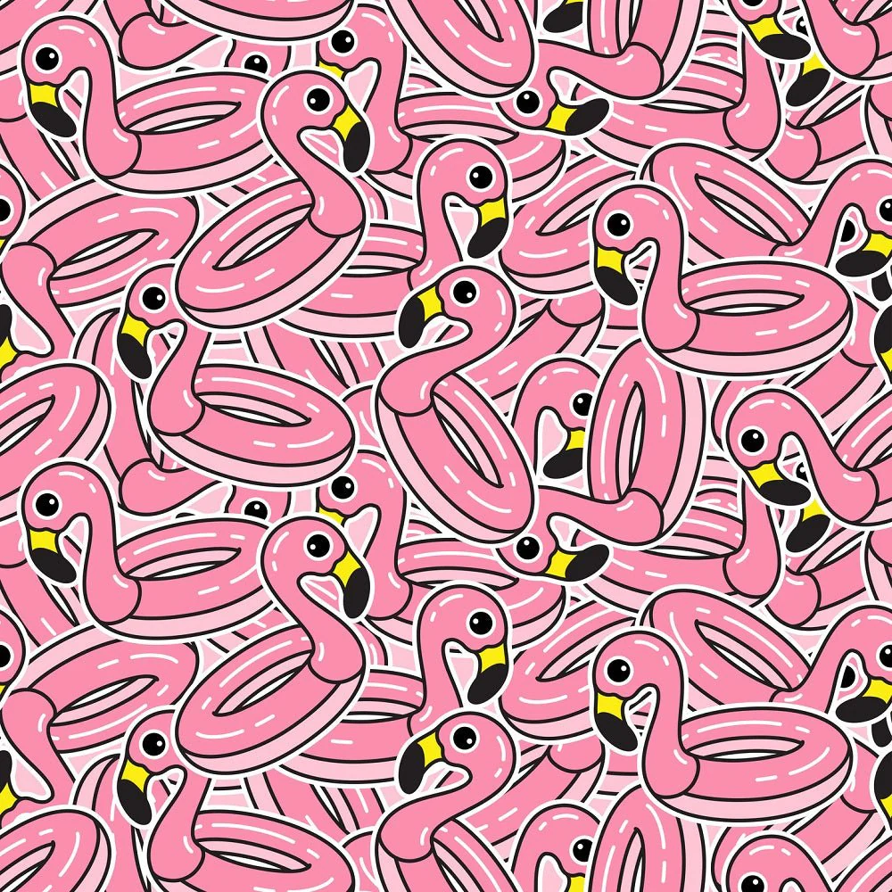 Packed Flamingo Floaties Fabric