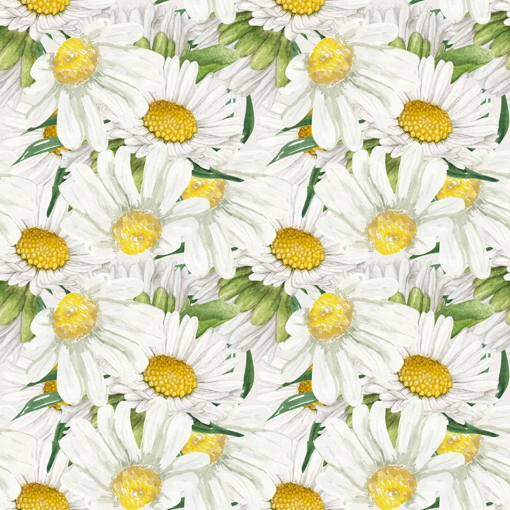 Packed Flowers Daisies Fabric