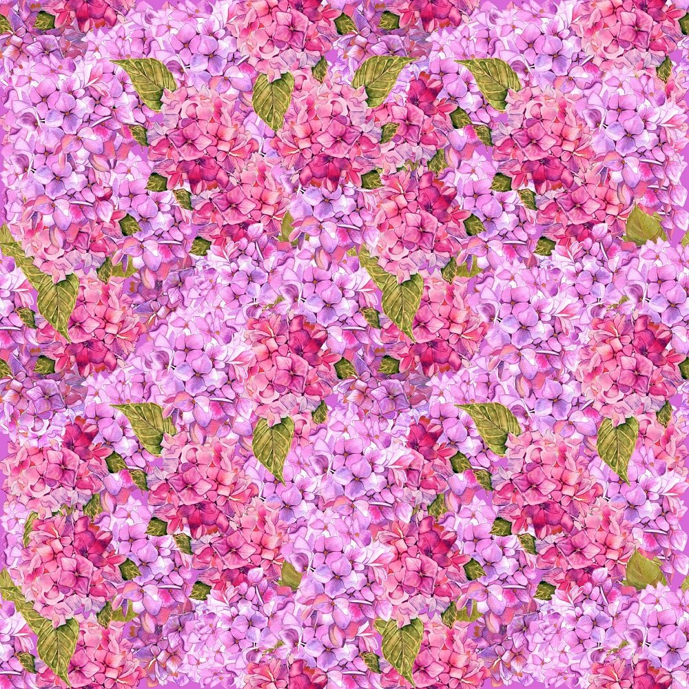 Packed Flowers Hydrangeas Fabric