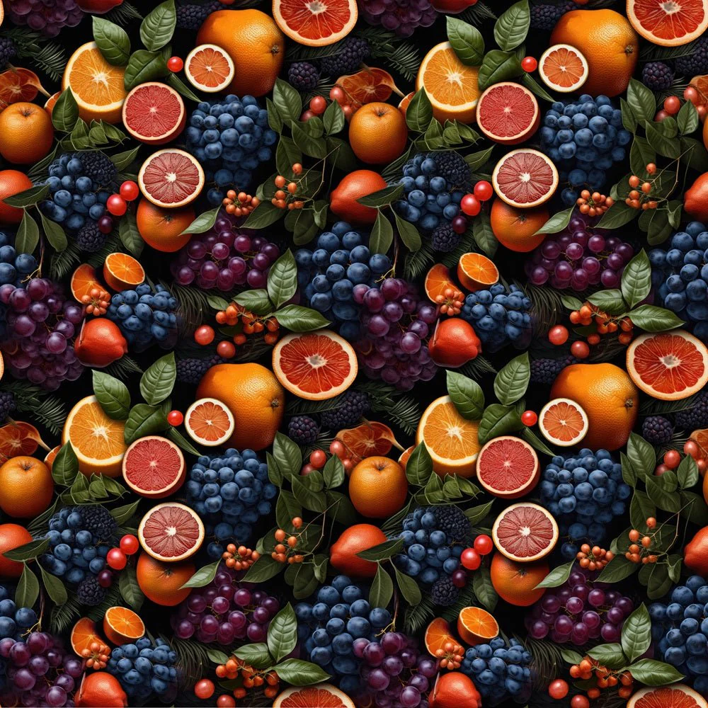 Packed Fresh Fruit Fabric