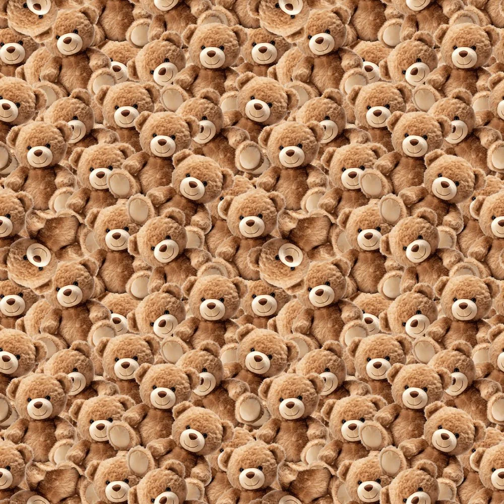 Packed Fuzzy Teddy Bear Fabric