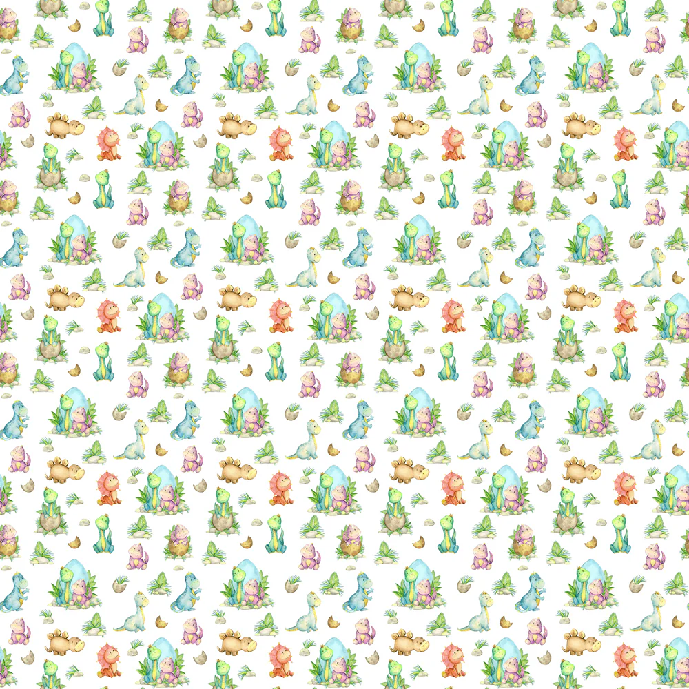Packed Hatched Dinosaurs Fabric - Multi