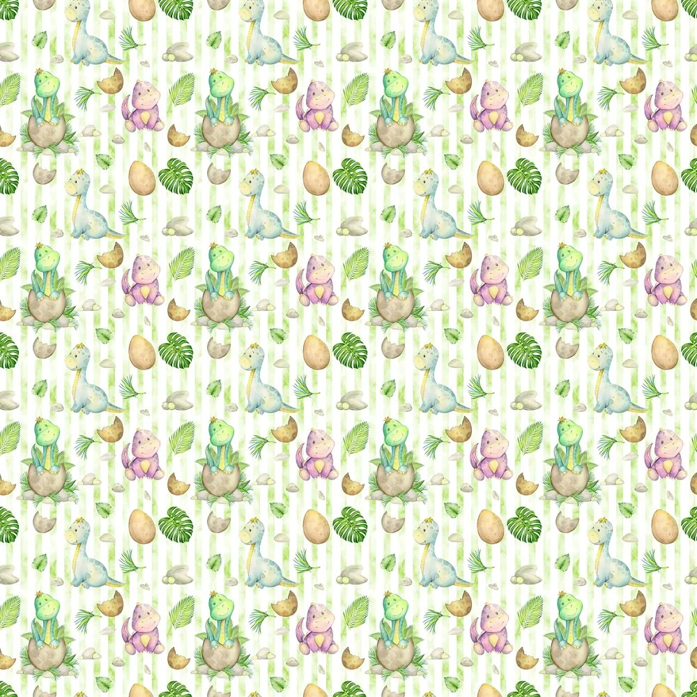 Packed Hatching Dinosaurs Fabric - Multi