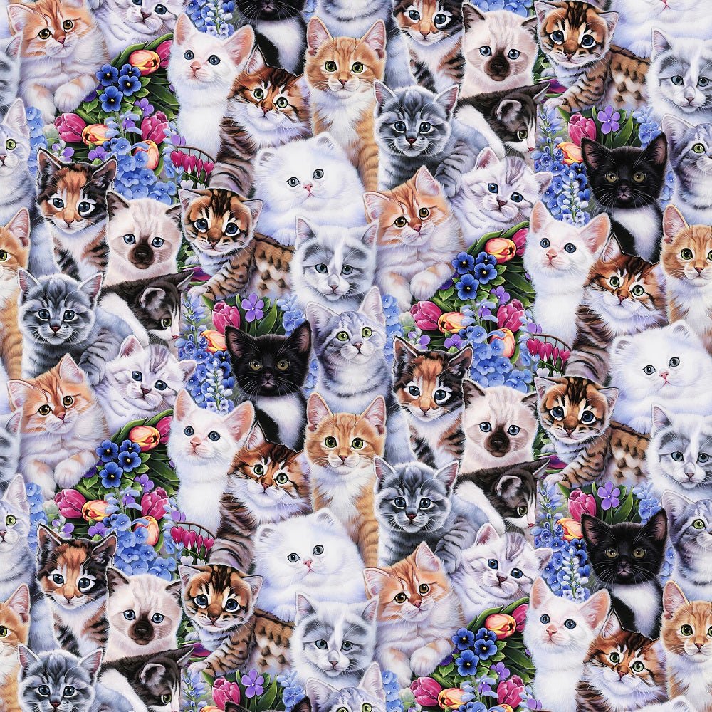 Packed Kittens Fabric