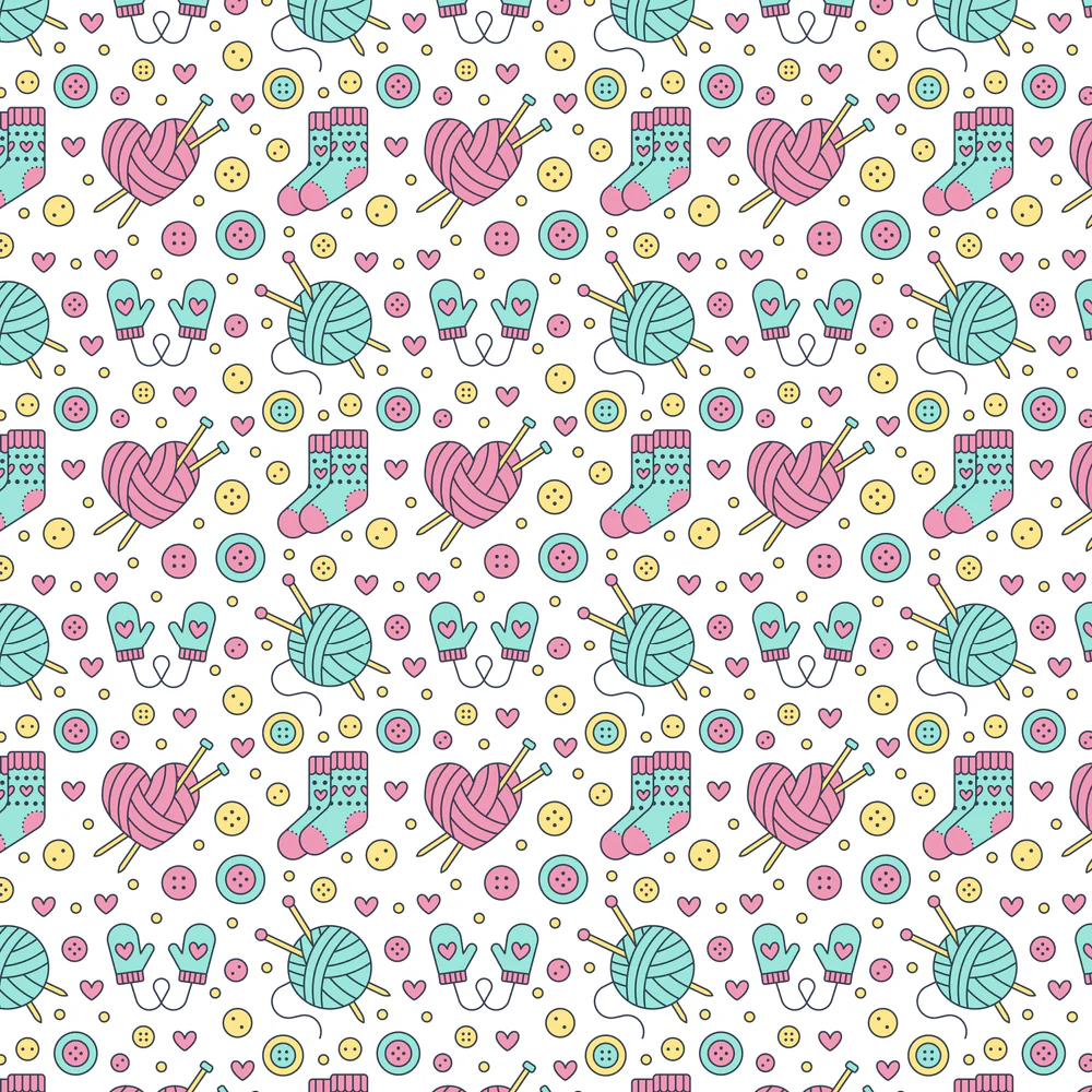Packed Knitting With Love Fabric - Multi