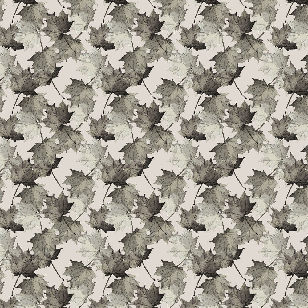 Packed Maple Leaves Fabric - Gray
