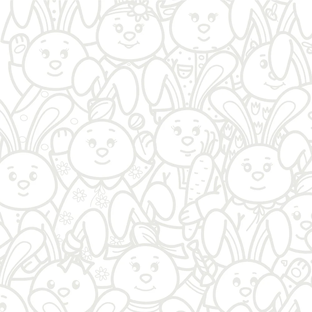 Packed Rabbits Tone On Tone Fabric