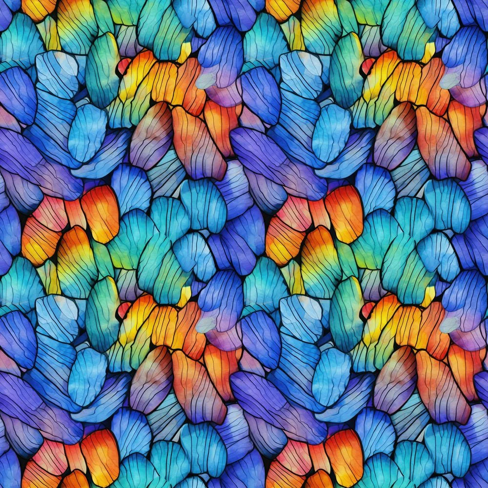 Packed Rainbow Butterfly Wing Fabric