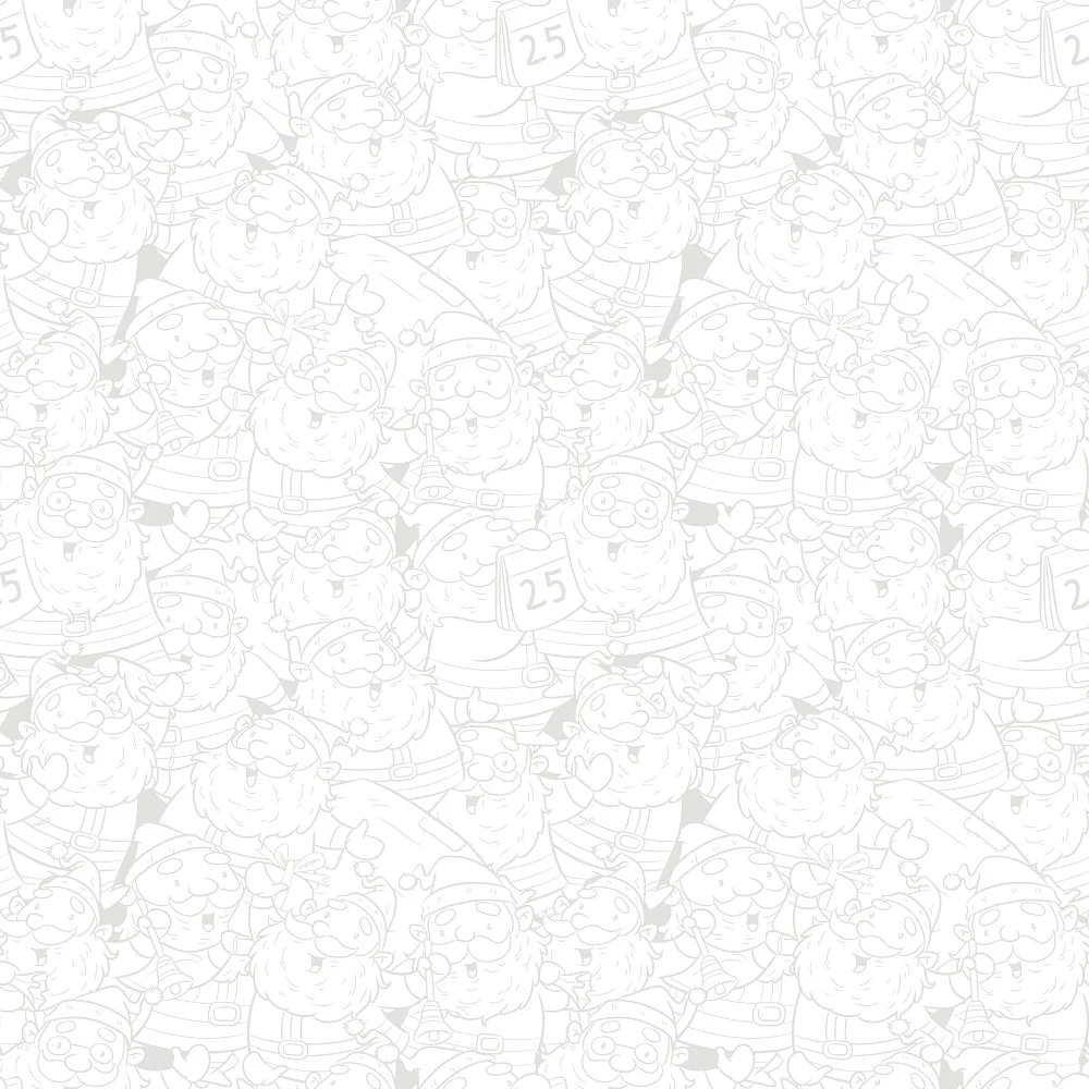 Packed Santa Claus Tone on Tone Fabric