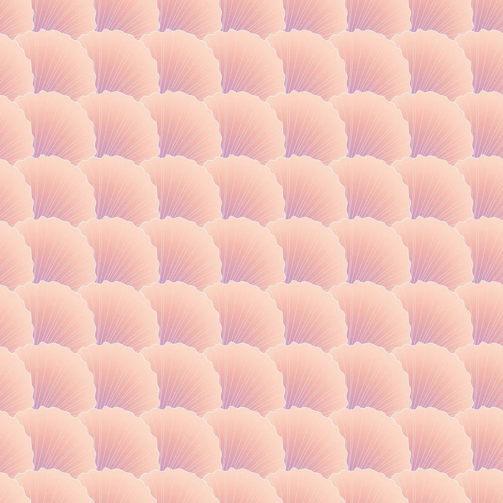 Packed Seashells Fabric - Pink