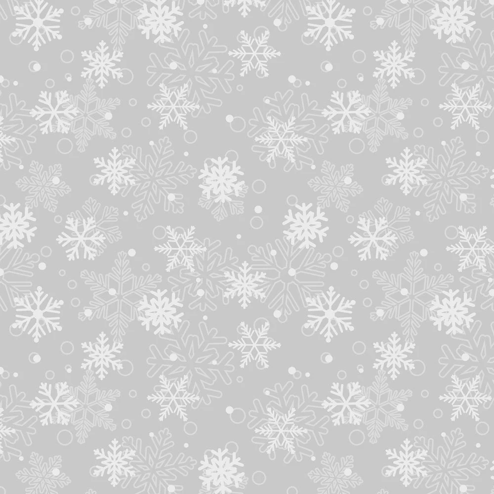 Packed Snowflakes Fabric - Gray