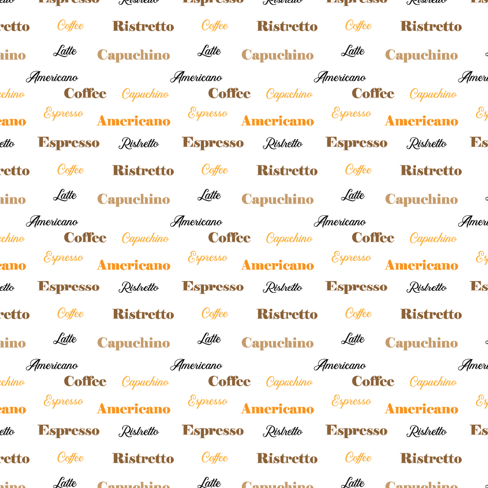 Packed Types Of Coffee Fabric - Variation 1