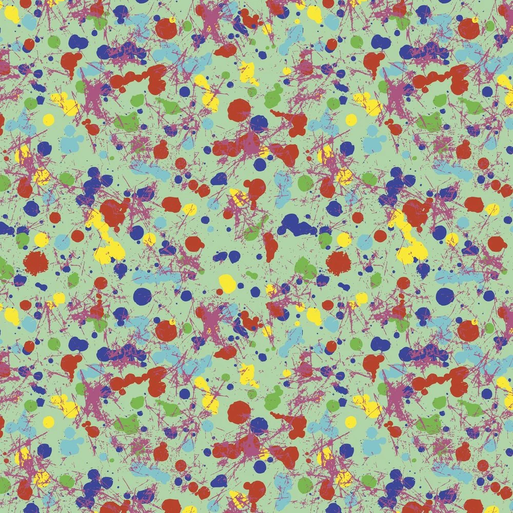 Paint Blot Splatter Fabric - Green