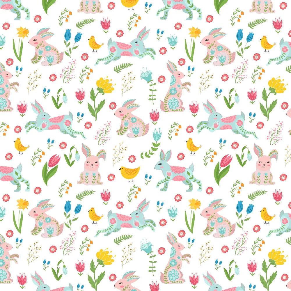 Paisley Bunnies & Chicks Fabric