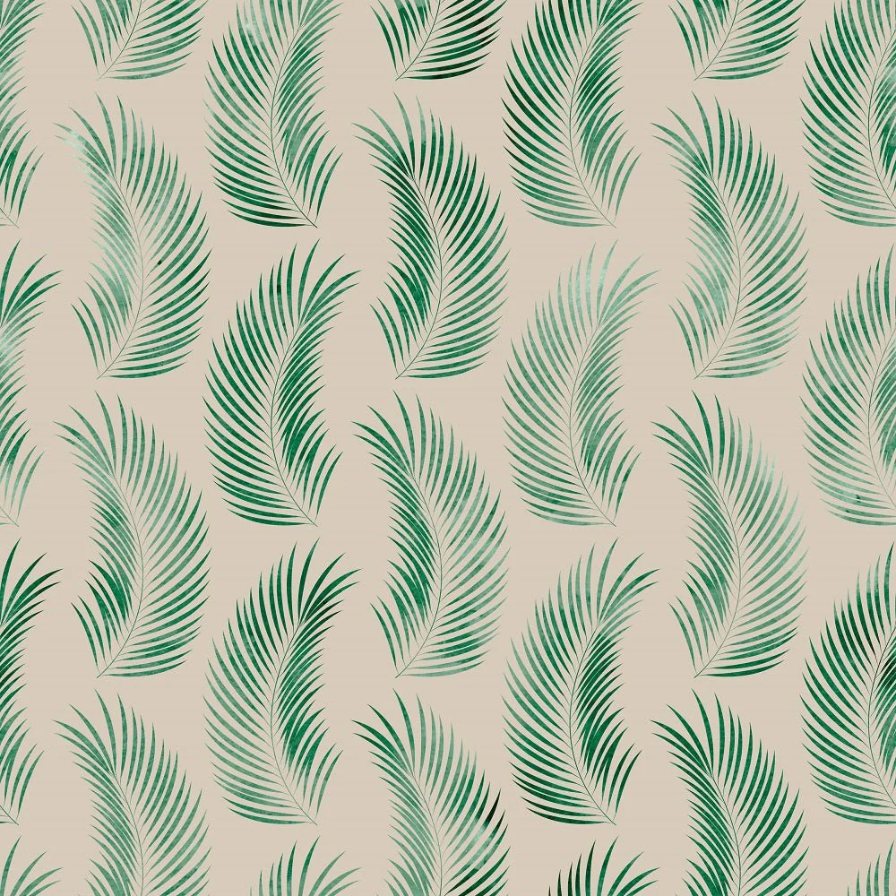 Palm Tree Leaves Fabric - Tan