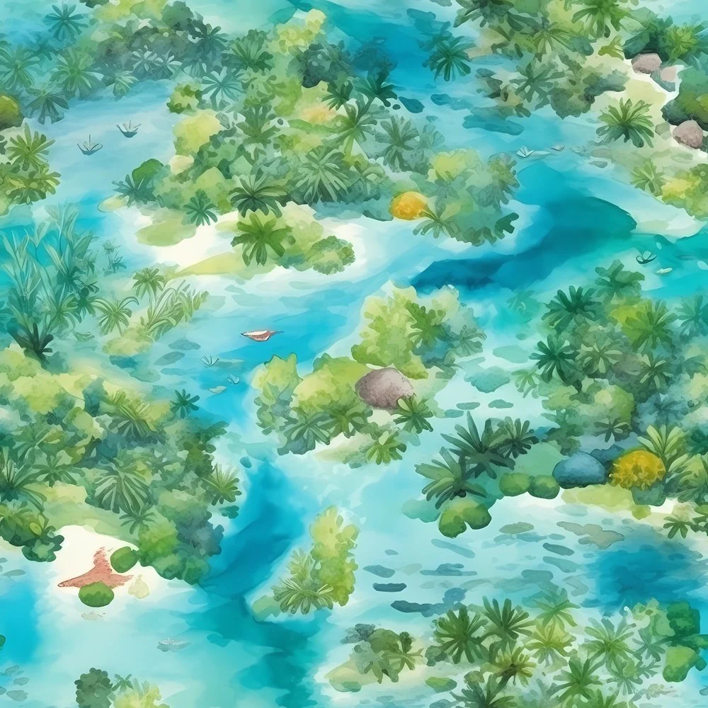 Paradise Beach Pattern #6 Fabric