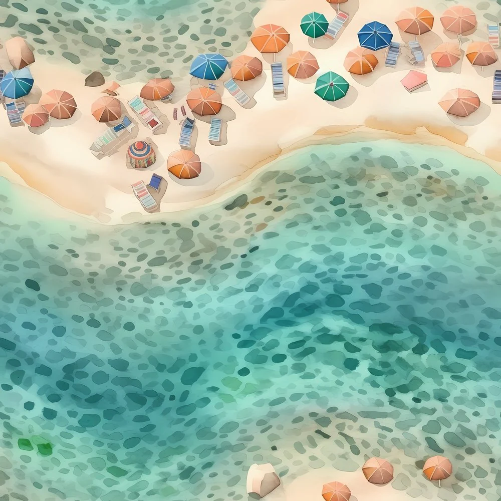 Paradise Beach Pattern #8 Fabric