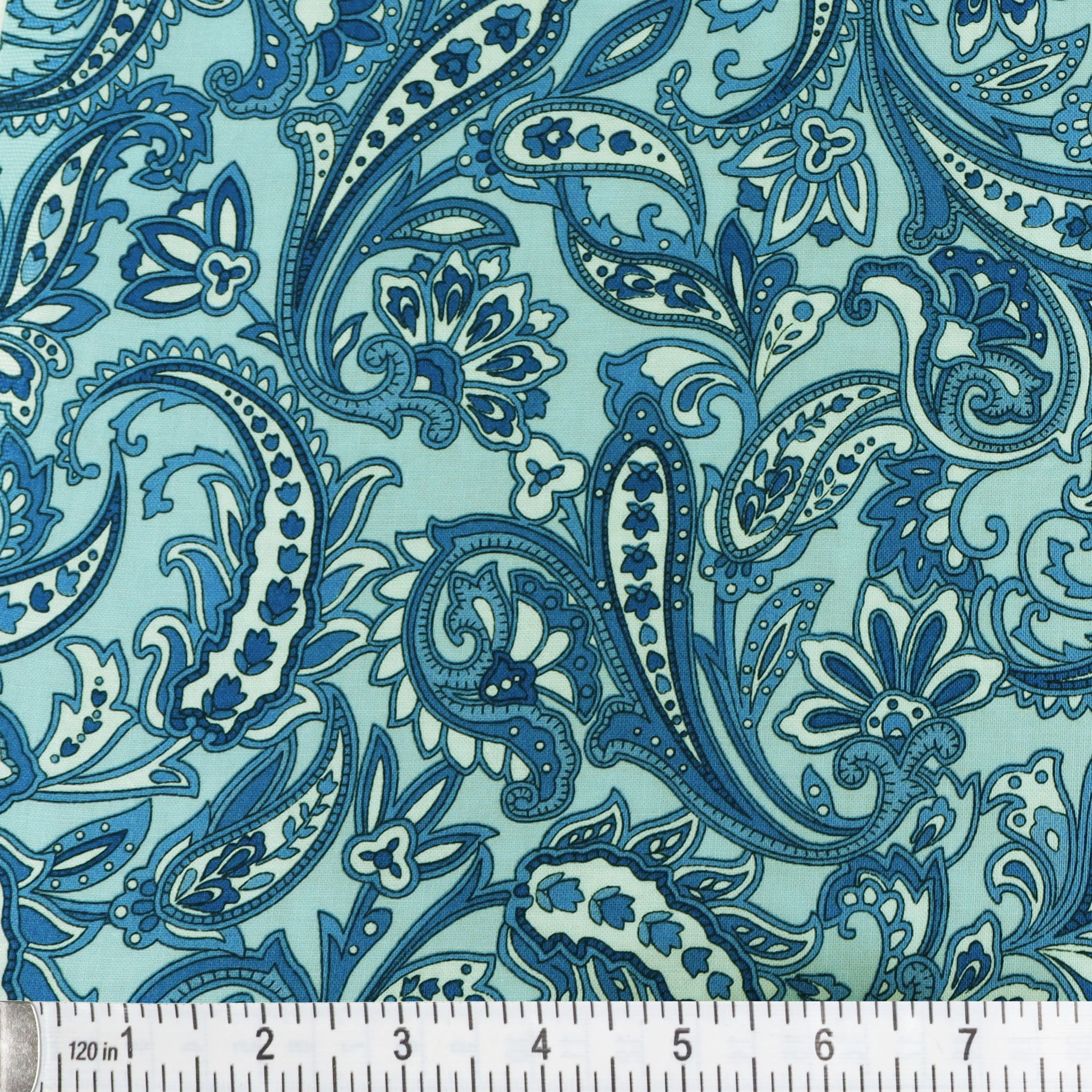 Paradise Park Fabric Collection - Park Bench Sky - Image 2
