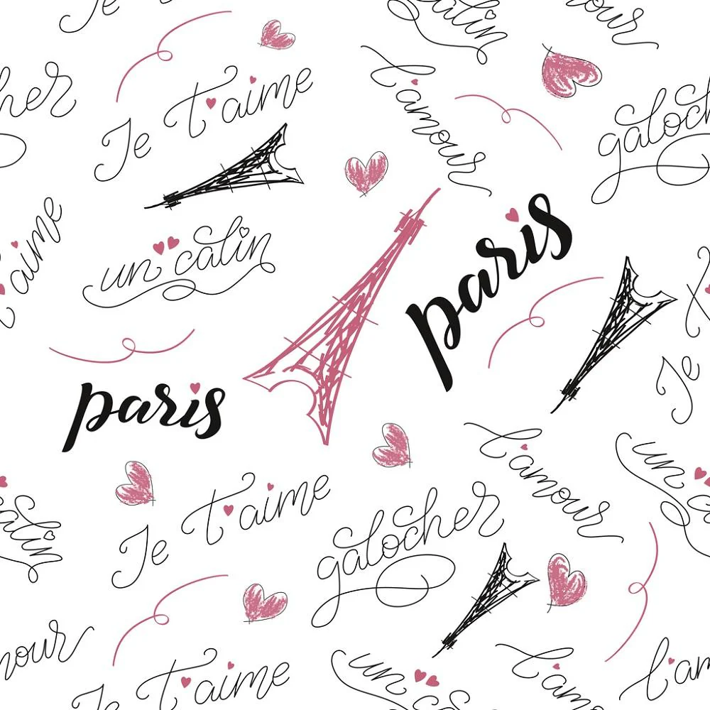 Paris French Font Fabric