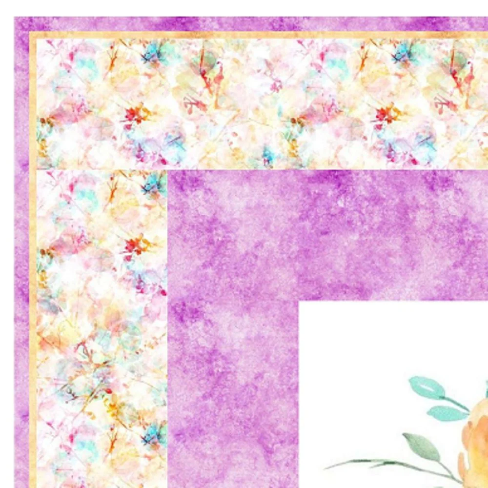 Pastel Watercolor Floral Cross Wall Hanging 42" x 42" - Image 3