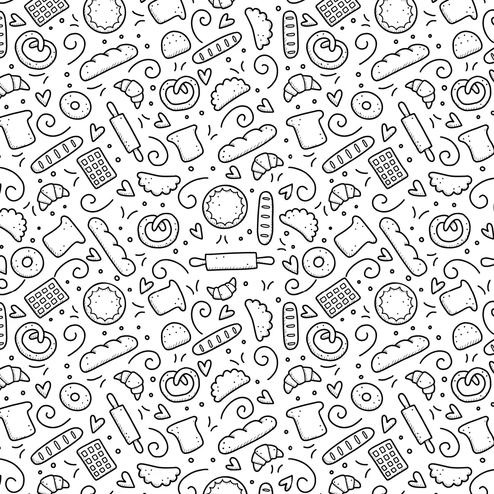 Pastry Doodles Fabric