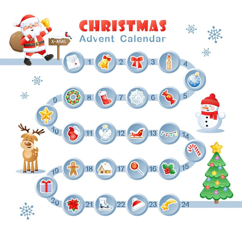 Path To Christmas Advent Calendar Fabric Panel