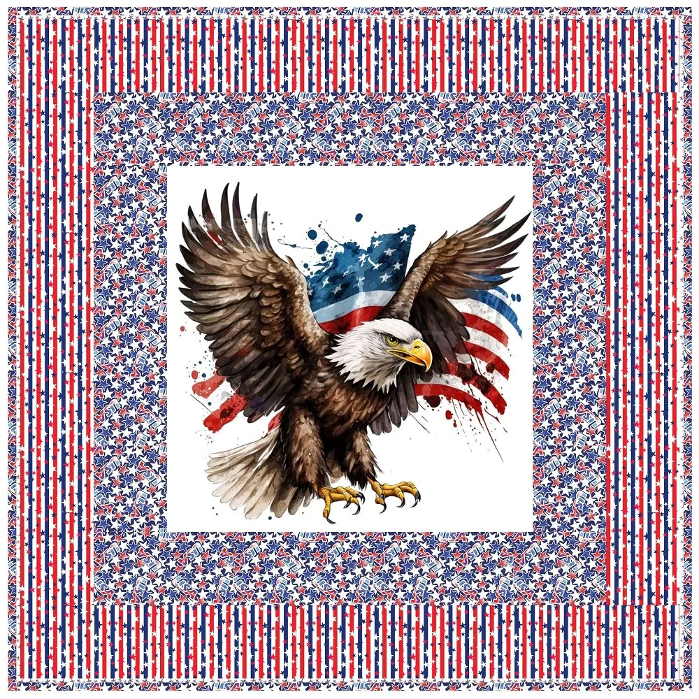 Patriotic American Eagle & Stars Wall Hanging 42" x 42"