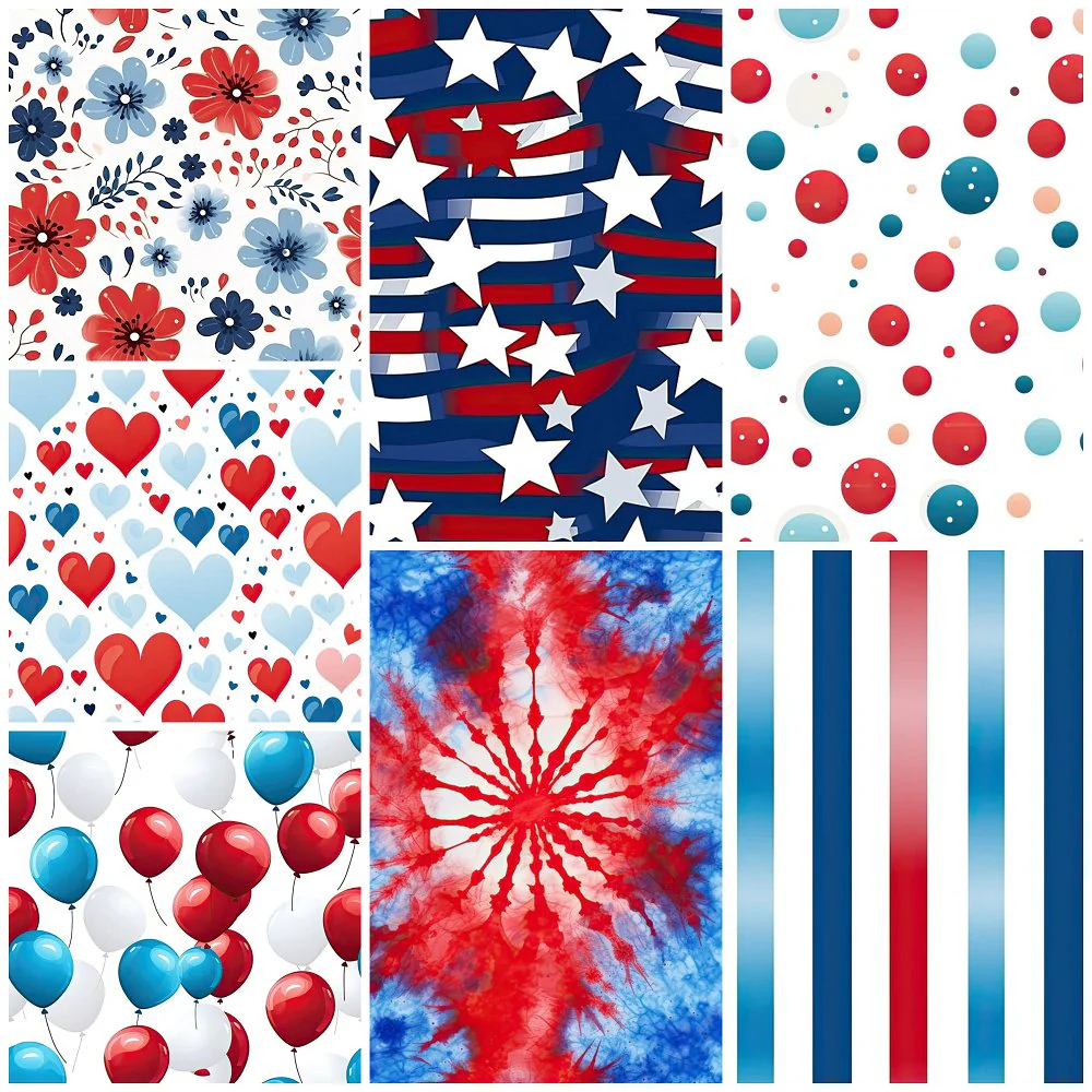 Patriotic Burst Fat Quarter Bundle - 7 Pieces