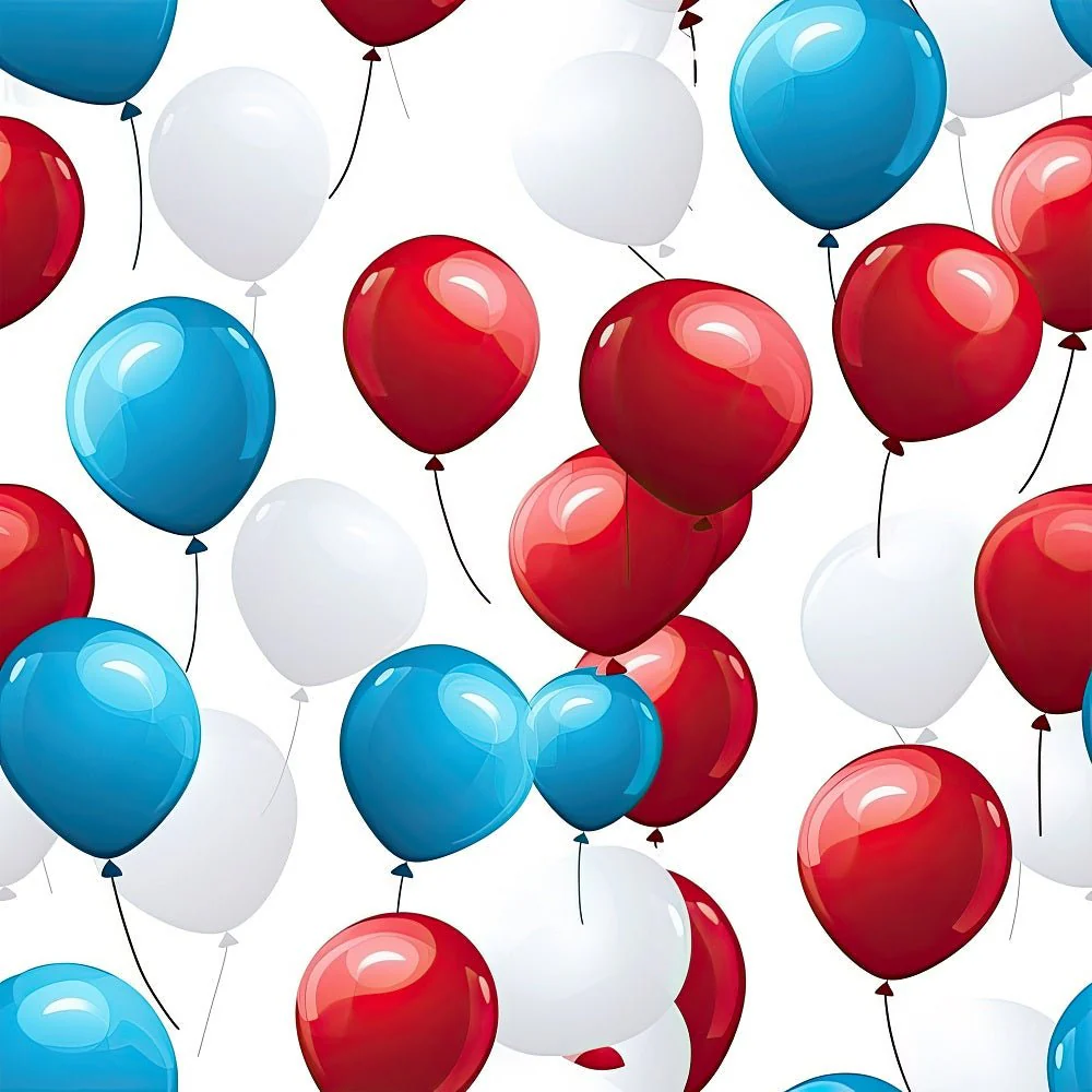 Patriotic Cartoon Balloon Fabric