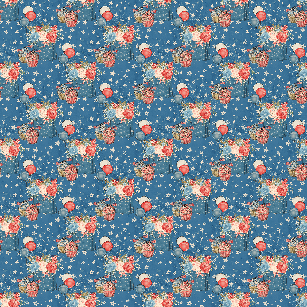 Patriotic Gift Bag & Stars Fabric - Blue