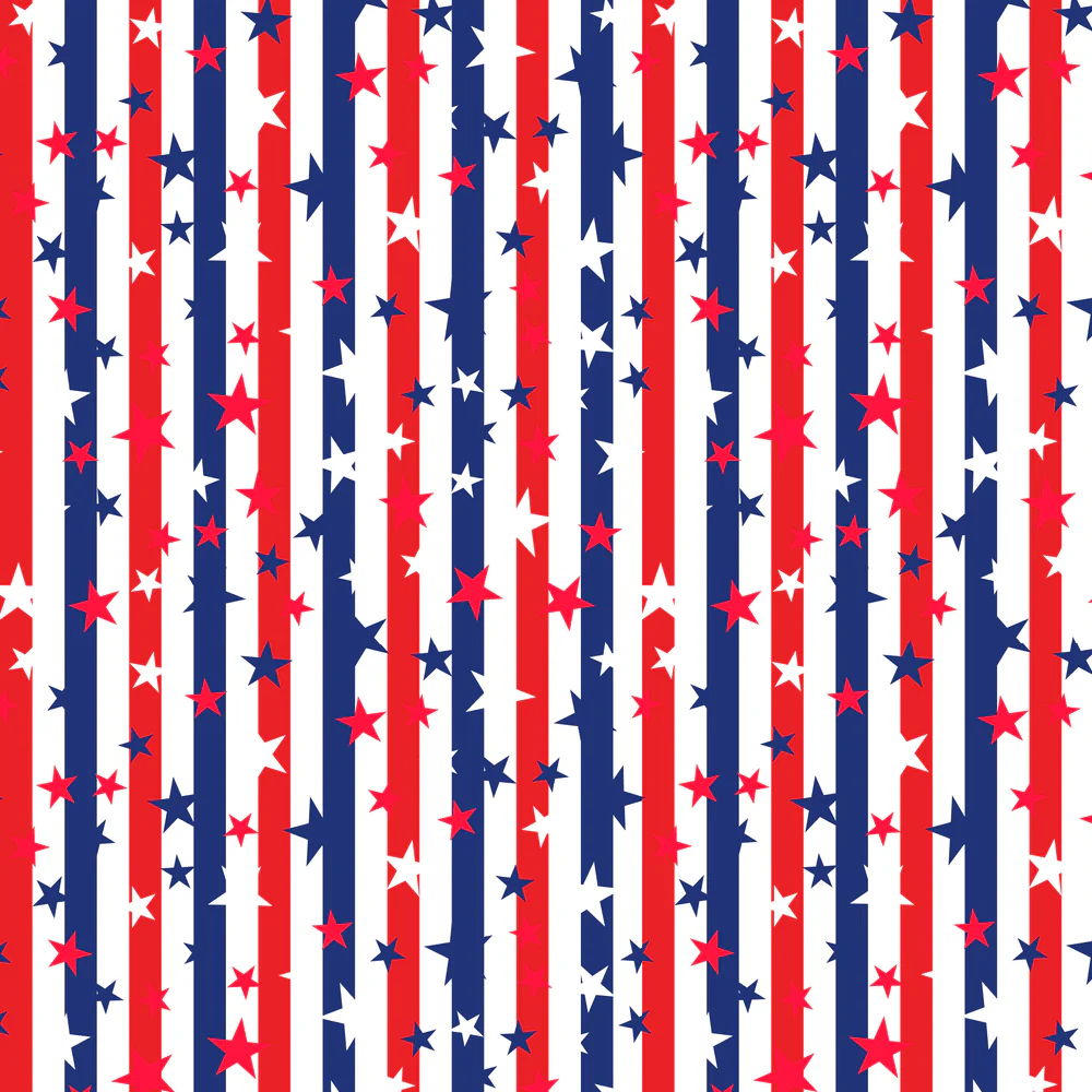 Patriotic Stars & Stripes Fabric - Multi