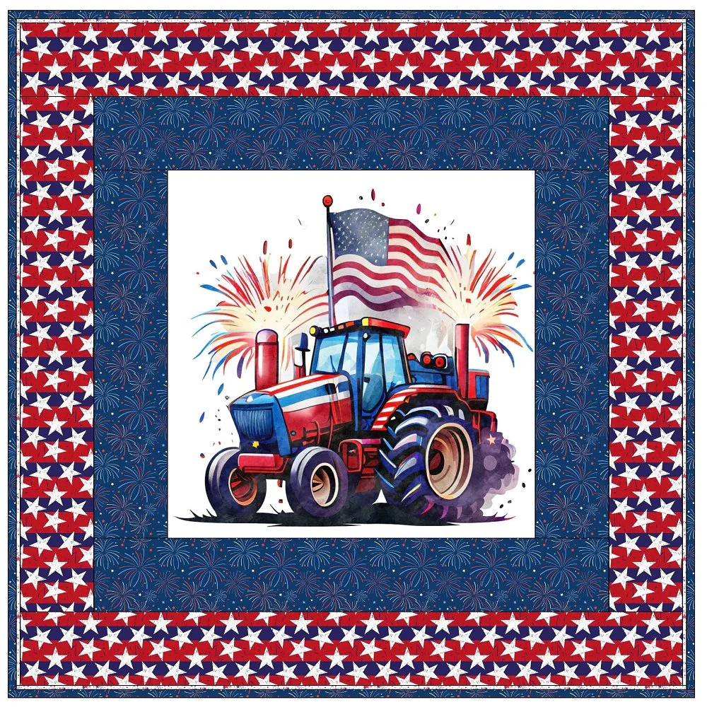 Patriotic Tractor Wall Hanging 42" x 42" - Image 3