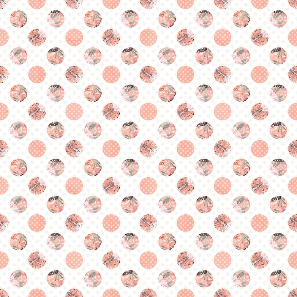 Patterned Dots Fabric - Coral