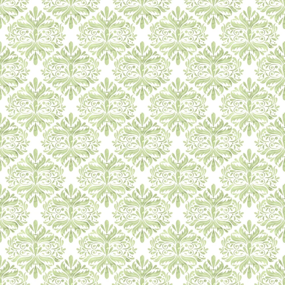 Patterned Dourado Adamascado Fabric - Green