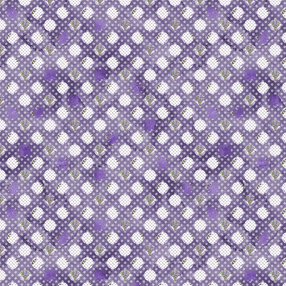 Patterned Polka Dots Fabric - Purple