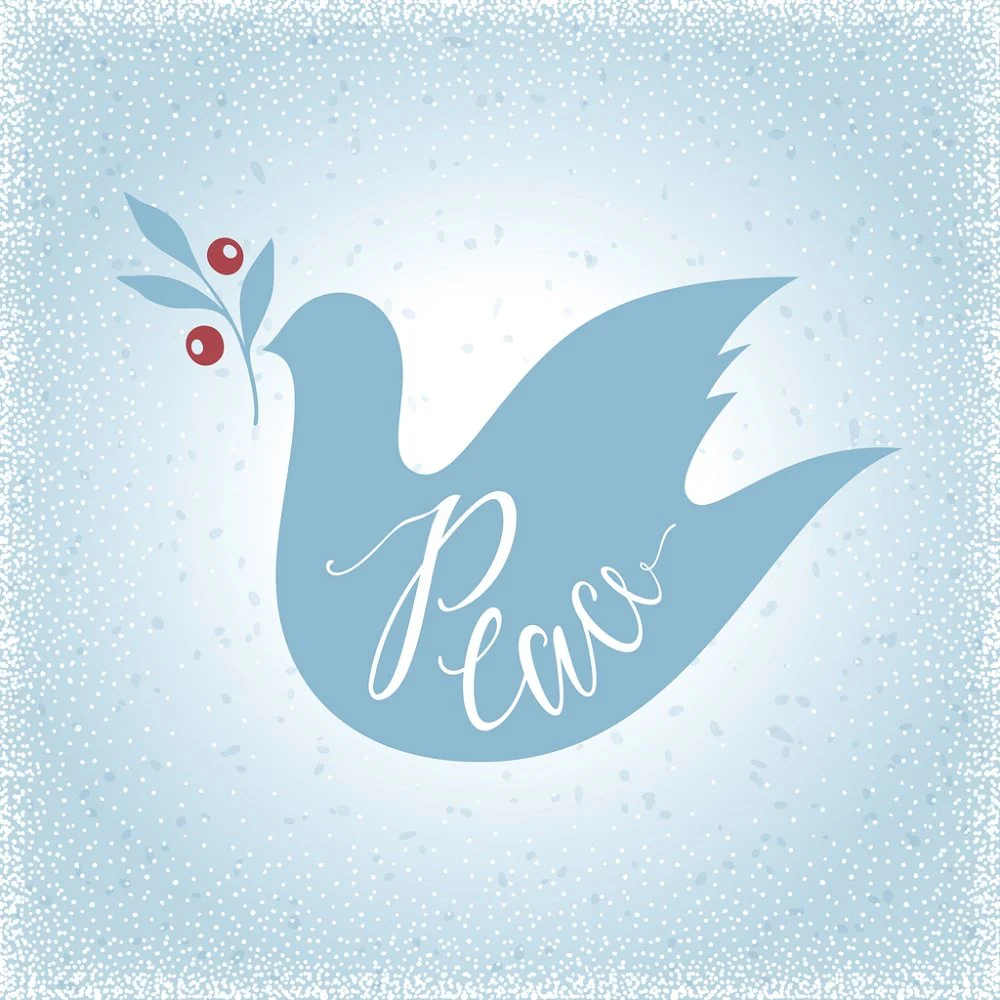 Peaceful Dove Fabric Panel - Blue