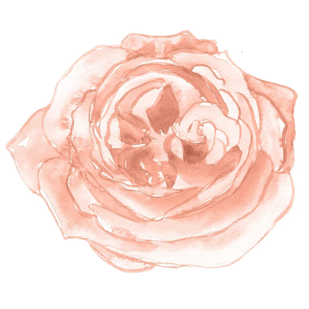 Peach Romance Pink Flower Fabric Panel