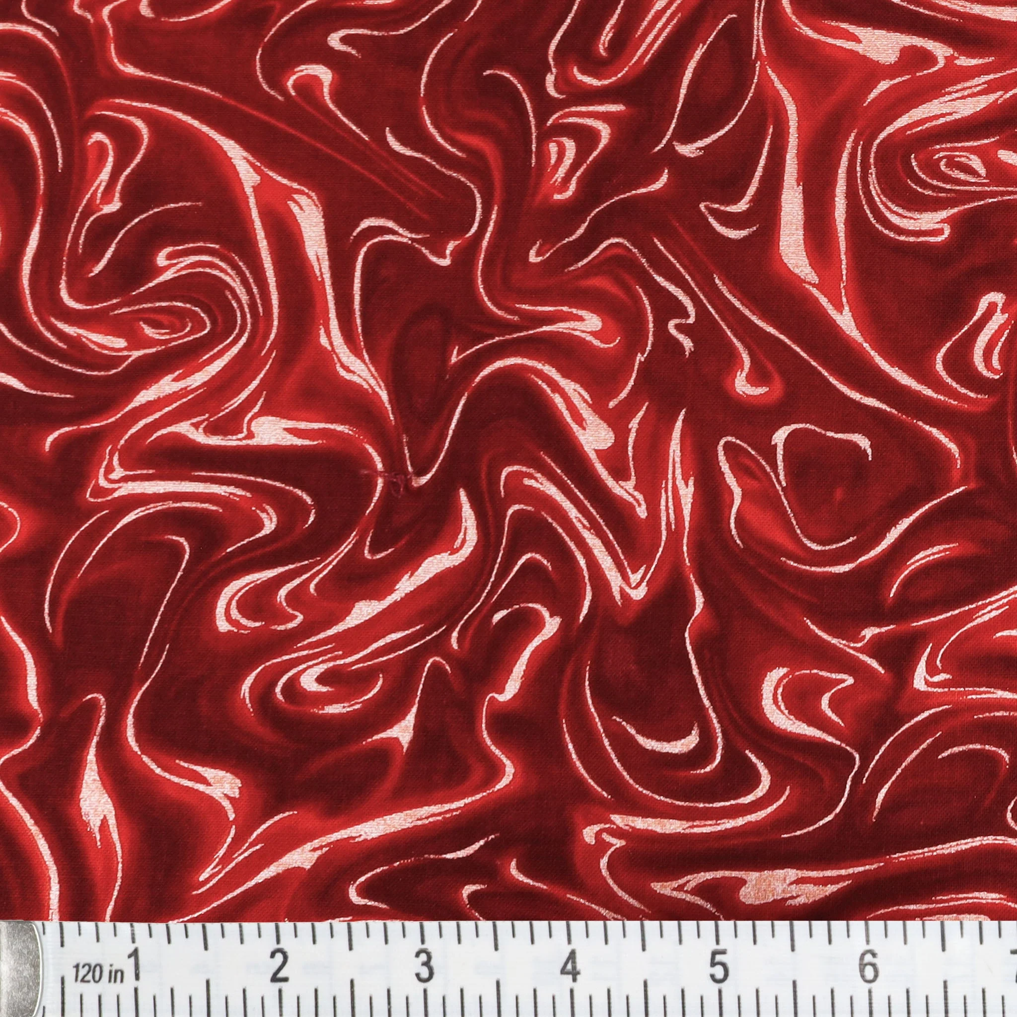 Pearlized Marble Fabric Collection - Scarlet Red - Image 2