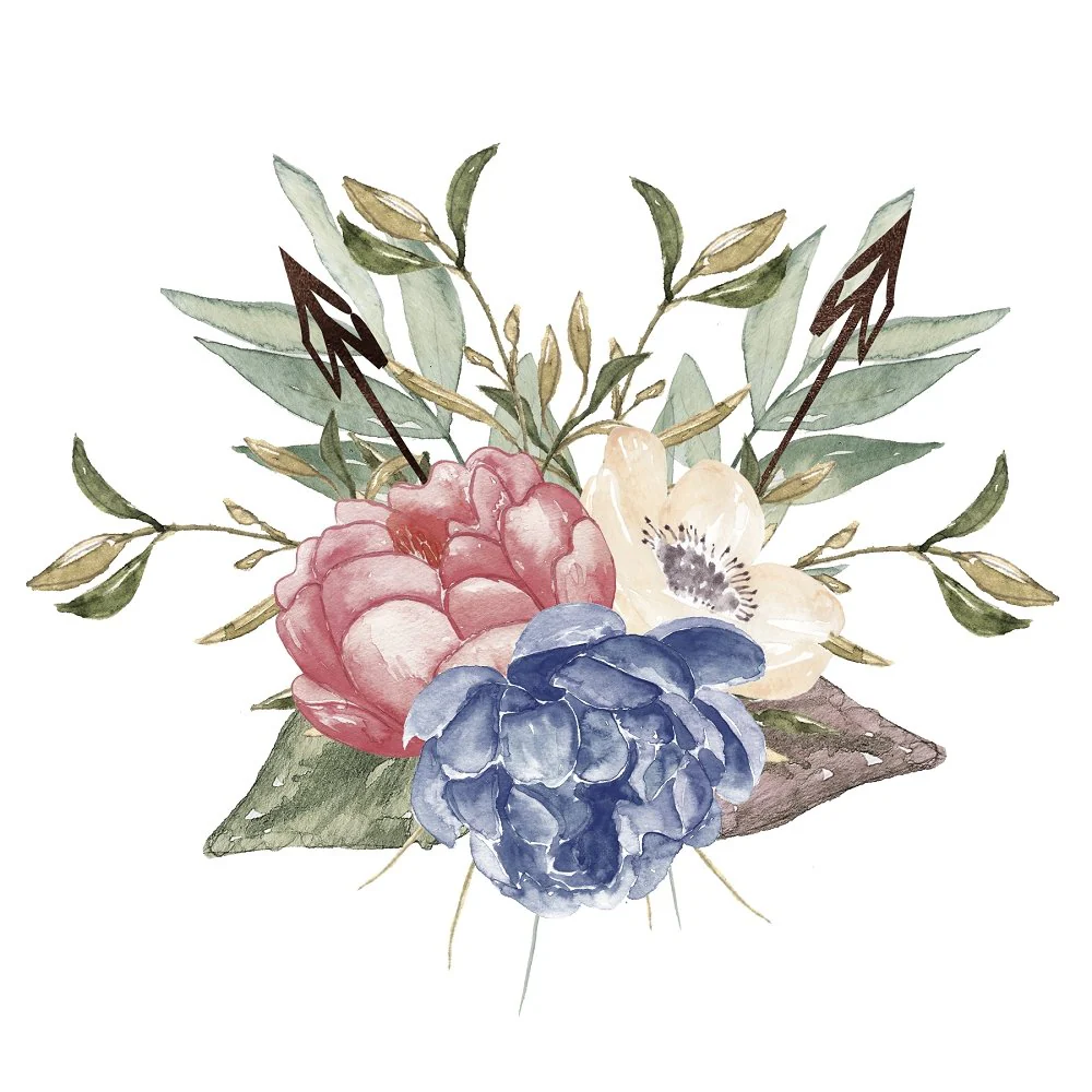 Peonies Wreath Arrangement #2 Fabric Panel