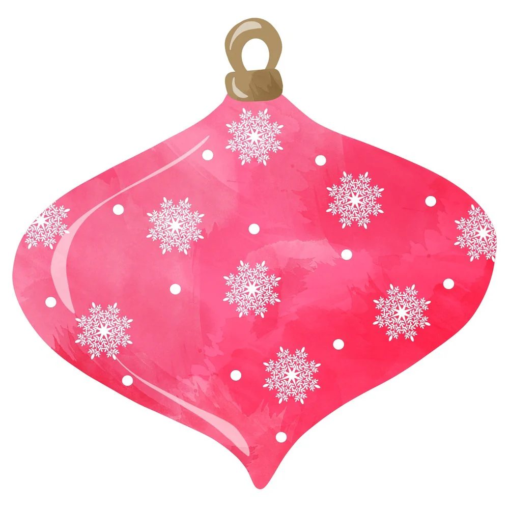 Peppermint Christmas Red Ornament Fabric Panel