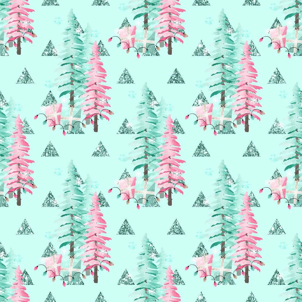 Peppermint Christmas Trees Fabric - Green