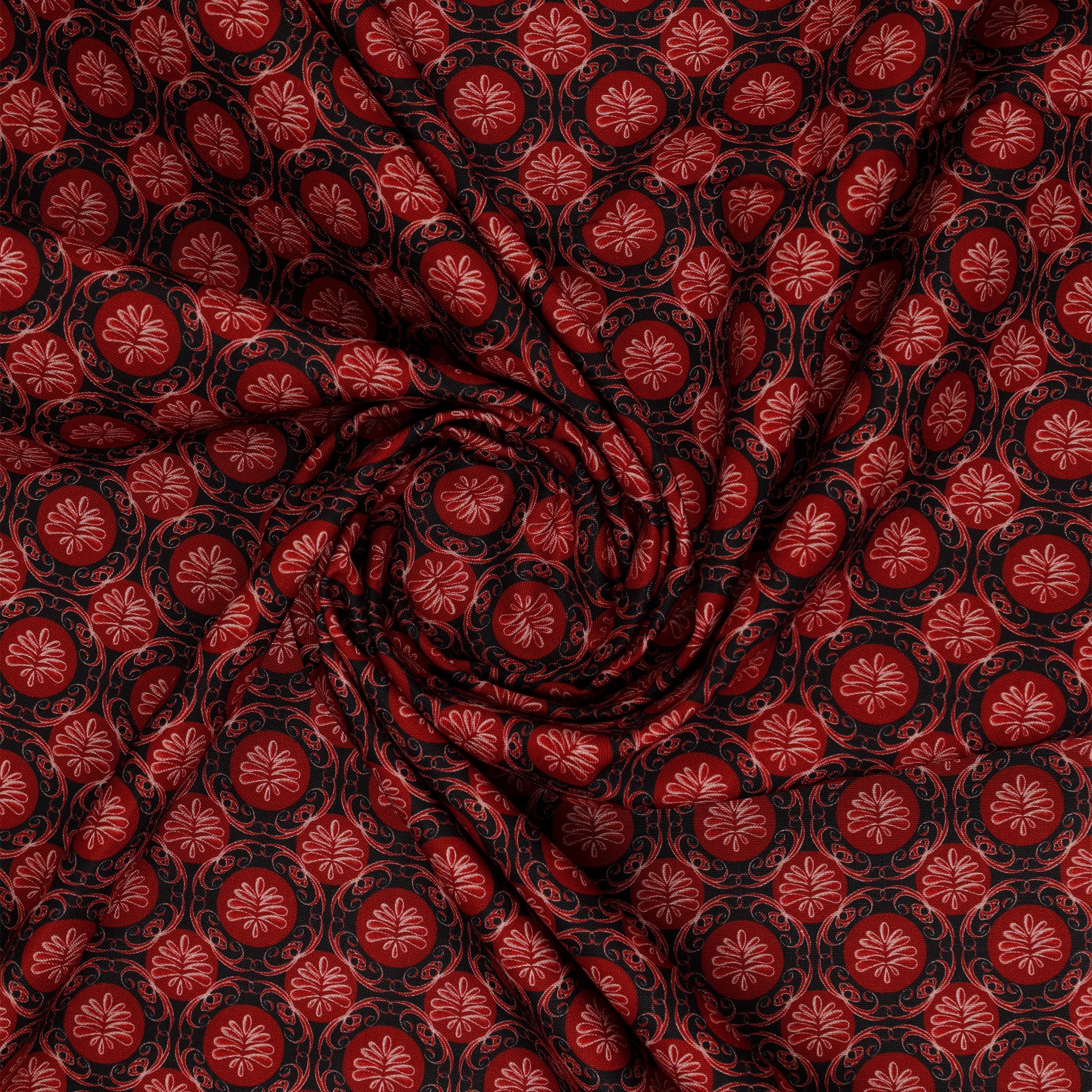 Perfect Brew Fabric Collection - Medallion Geo Black/Red - Image 2